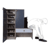 Engineered Wood 9 Pair Shoe Rack With Seating in Graphite Grey Colour