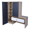 Engineered Wood 9 Pair Shoe Rack With Seating in Graphite Grey Colour