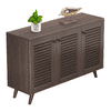 Carlem 3 Door Free Standing Engineered Wood Shoe Rack in Wenge Finish