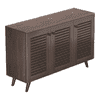 Carlem 3 Door Free Standing Engineered Wood Shoe Rack in Wenge Finish