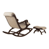 Hailea Solid Wood Rocking Chair in Beige jute Colour
