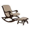 Hailea Solid Wood Rocking Chair in Beige jute Colour