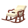 Allson Solid Wood Rocking Chair in Beige Colour