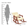Allson Solid Wood Rocking Chair in Beige Colour
