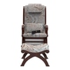 Linsay Solid Wood Rocking Chair in Beige printed Colour