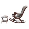 Linsay Solid Wood Rocking Chair in Beige printed Colour
