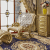Harry Solid Wood Rocking Chair in Beige Leatherette Colour