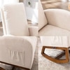 Radly Solid Wood Rocking Chair in Beige Leatherette Colour