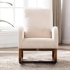 Radly Solid Wood Rocking Chair in Beige Leatherette Colour