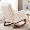 Radly Solid Wood Rocking Chair in Beige Leatherette Colour