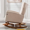 Peirce Solid Wood Rocking Chair in Beige Leatherette Colour