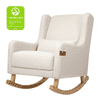 Chelsa Solid Wood Rocking Chair in Beige Leatherette Colour