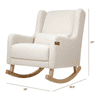 Chelsa Solid Wood Rocking Chair in Beige Leatherette Colour