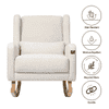 Chelsa Solid Wood Rocking Chair in Beige Leatherette Colour