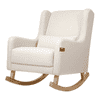 Chelsa Solid Wood Rocking Chair in Beige Leatherette Colour