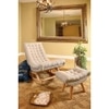 Paley Solid Wood Rocking Chair in Beige Leatherette Colour