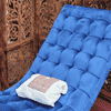 Gerardine Solid Wood Rocking Chair in Blue valvet Colour