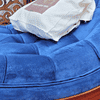 Gerardine Solid Wood Rocking Chair in Blue valvet Colour
