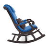Shaunah Solid Wood Rocking Chair in Blue valvet Colour