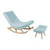 Paten Solid Wood Rocking Chair in Blue Colour