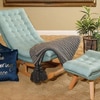 Paten Solid Wood Rocking Chair in Blue Colour