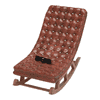 Darneil Solid Wood Rocking Chair in Brown Leathere Colour