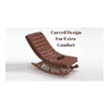 Darneil Solid Wood Rocking Chair in Brown Leathere Colour