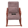 Yorick Solid Wood Accent Chair in Brown Colour