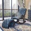 Linzee Solid Wood Rocking Chair in Dark Blue Colour