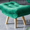 Randelle Solid Wood Rocking Chair in Green valvet Colour