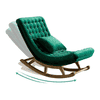 Randelle Solid Wood Rocking Chair in Green valvet Colour