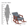 Alvar Solid Wood Rocking Chair in Grey Colour
