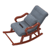 Alvar Solid Wood Rocking Chair in Grey Colour