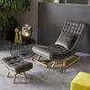 Burgundy Solid Wood Rocking Chair in Grey Colour