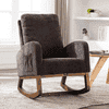 Tildon Solid Wood Rocking Chair in Grey Colour