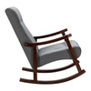 Brown Solid Wood Rocking Chair in Grey Colour