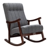 Brown Solid Wood Rocking Chair in Grey Colour