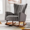 Oswyn Solid Wood Rocking Chair in Grey Colour