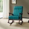 Edwards Solid Wood Rocking Chair in Teal Colour