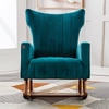 Ransome Solid Wood Rocking Chair in Teal Colour