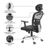 Corre Net Swivel Study Chair in Black Colour