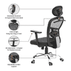 Gabriel Net Swivel Study Chair in Black Colour
