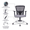 Jamie Net Swivel Study Chair in Black Colour