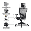 Ergonomic Net Swivel Study Chair in Black Colour