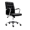 Gruber Leatherette Swivel Study Chair in Black Colour