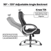 Pluto Leatherette Swivel Study Chair in Black Colour