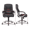 Pluto Leatherette Swivel Study Chair in Black Colour