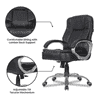 Pluto Leatherette Swivel Study Chair in Black Colour