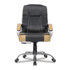 Chat Leatherette Swivel Study Chair in Black Colour