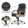 Chat Leatherette Swivel Study Chair in Black Colour